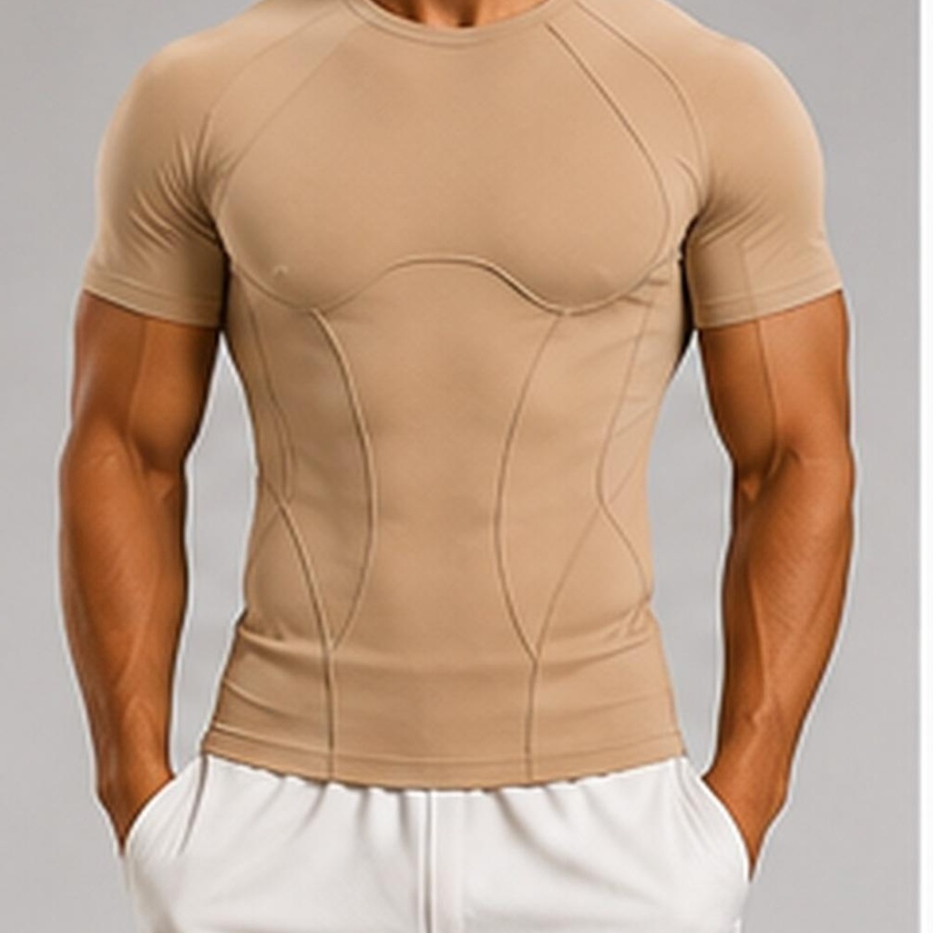 Contour Tee in Tan, alternate view